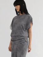 【ラシュッド/LASUD】のタイダイ柄レイヤードPO 人気、トレンドファッション・服の通販 founy(ファニー) ファッション Fashion レディースファッション Fashion for Women おすすめ Recommended / Our Picks カットソー Cut and Sewn Top ギャザー Gathered, Ruffled チュール Tulip, Tulip Motif ドッキング Docking, Mixed Material ノースリーブ Sleeveless, No-Sleeve フィット Fit, Slim Fit thumbnail チャコールグレー|ID: prp329100004688425 ipo3291000000033858323