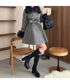 【マジェスティック レゴン/MAJESTIC LEGON】のマルチwayフェイクファーカラーフレアコート グレー柄|ID: prp329100004688437 ipo3291000000034524977