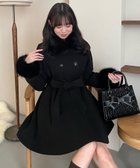 【マジェスティック レゴン/MAJESTIC LEGON】のマルチwayフェイクファーカラーフレアコート ブラック|ID: prp329100004688437 ipo3291000000034524979