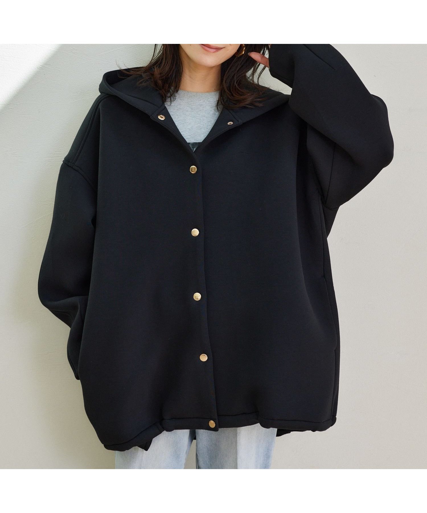 【バンヤードストーム/BARNYARDSTORM】のダンボールフーディーブルゾン【新色追加 / WEB限定】 インテリア・キッズ・メンズ・レディースファッション・服の通販 founy(ファニー)  ファッション Fashion レディースファッション Fashion for Women アウター Coat / Outerwear Collection ブルゾンジャケット・スポーティアウター Blouson Jackets テーパード Tapered, Tapered Pants デニム Denim, Jeans Material ドローストリング Drawstring, Pull Cord フォルム Silhouette, Form ブルゾン Blouson, Bomber Jacket 春 Spring ブラック19|ID: prp329100004688452 ipo3291000000034368345