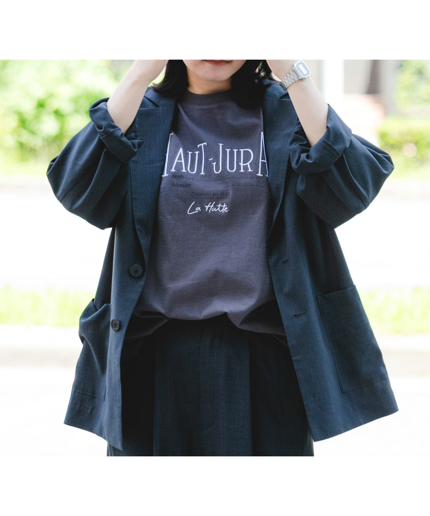 【アーバンリサーチ ドアーズ/URBAN RESEARCH DOORS】の『別注』La Hutte*EKAL 刺繍デザインTシャツ インテリア・キッズ・メンズ・レディースファッション・服の通販 founy(ファニー) 　ファッション　Fashion　レディースファッション　Fashion for Women　トップス・カットソー　Cut & Sew Tops　シャツ・ブラウス・オフィスカジュアル　Elegant Blouses & Button-Ups　ロングTシャツ・Tシャツ　Longline T-Shirts & Tees　アウトドア　Outdoor Clothing　インナー　Innerwear　フランス　France, French　プリント　Print, Printed Pattern　別注　Limited Edition, Custom Order　S/S・春夏　SS, Spring/Summer, Warm Season　おすすめ　Recommended / Our Picks　夏　Summer　2025年　2025　2025春夏・S/S　Spring/Summer 2025 SS25　チャコール|ID: prp329100004688454 ipo3291000000033858920