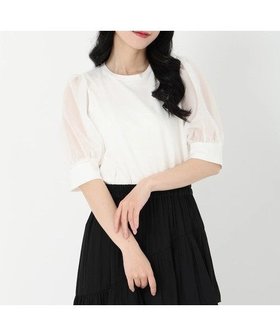 【ストロベリーフィールズ/STRAWBERRY FIELDS】のシアーパフスリーブTシャツ 人気、トレンドファッション・服の通販 founy(ファニー) ファッション Fashion レディースファッション Fashion for Women トップス・カットソー Cut & Sew Tops シャツ・ブラウス・オフィスカジュアル Elegant Blouses & Button-Ups ロングTシャツ・Tシャツ Longline T-Shirts & Tees |ID:prp329100004688492