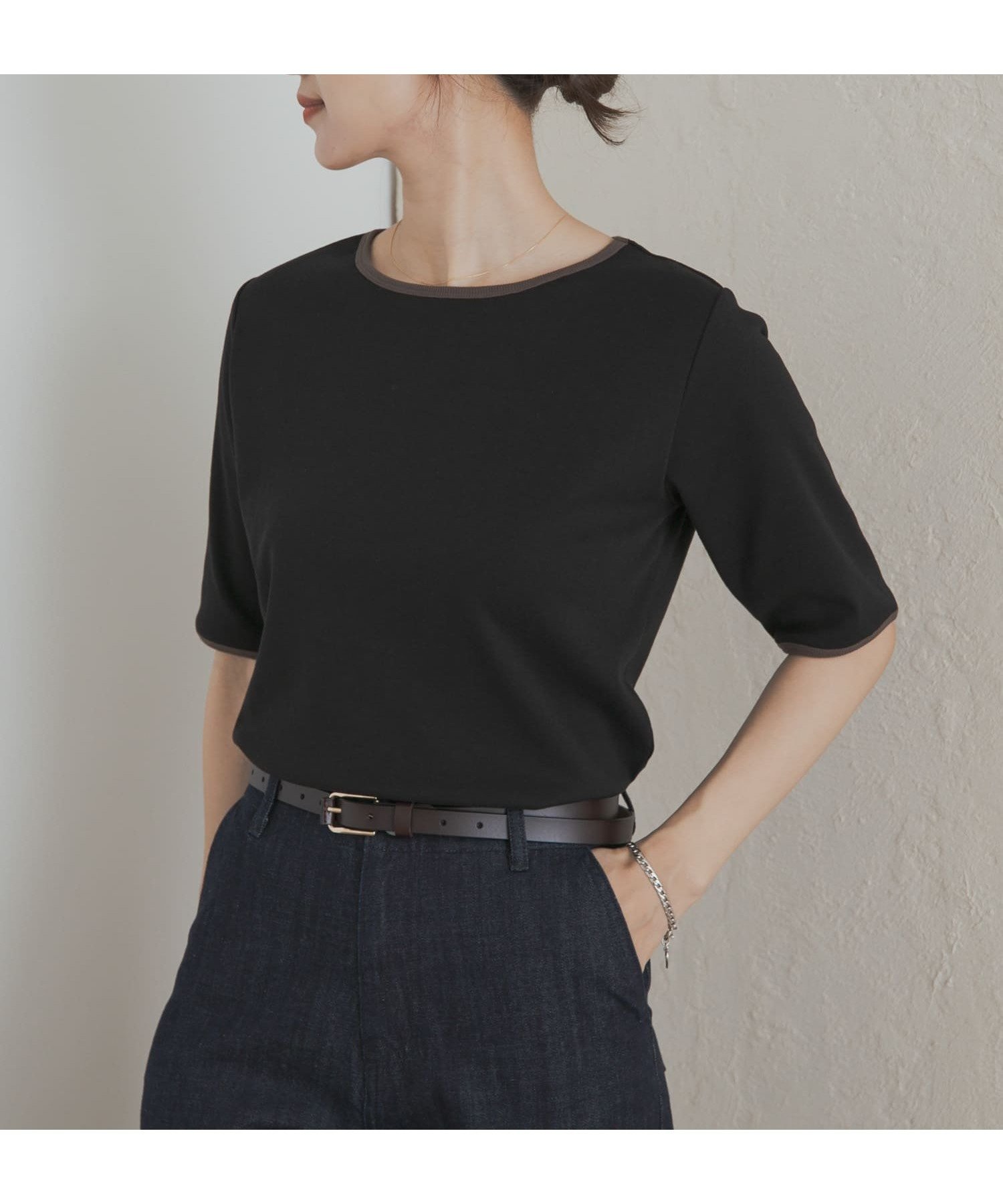 【アーバンリサーチ ドアーズ/URBAN RESEARCH DOORS】の5分袖リンガーTシャツ 人気、トレンドファッション・服の通販 founy(ファニー) 　ファッション　Fashion　レディースファッション　Fashion for Women　トップス・カットソー　Cut & Sew Tops　シャツ・ブラウス・オフィスカジュアル　Elegant Blouses & Button-Ups　ロングTシャツ・Tシャツ　Longline T-Shirts & Tees　2025年　2025　2025春夏・S/S　Spring/Summer 2025 SS25　インナー　Innerwear　サロペット　Overalls, Salopette　シンプル　Simple, Minimal　フィット　Fit, Slim Fit　ベーシック　Basic, Essential　エレガント 上品　Elegant　夏　Summer　S/S・春夏　SS, Spring/Summer, Warm Season　 other-1|ID: prp329100004688499 ipo3291000000033859797