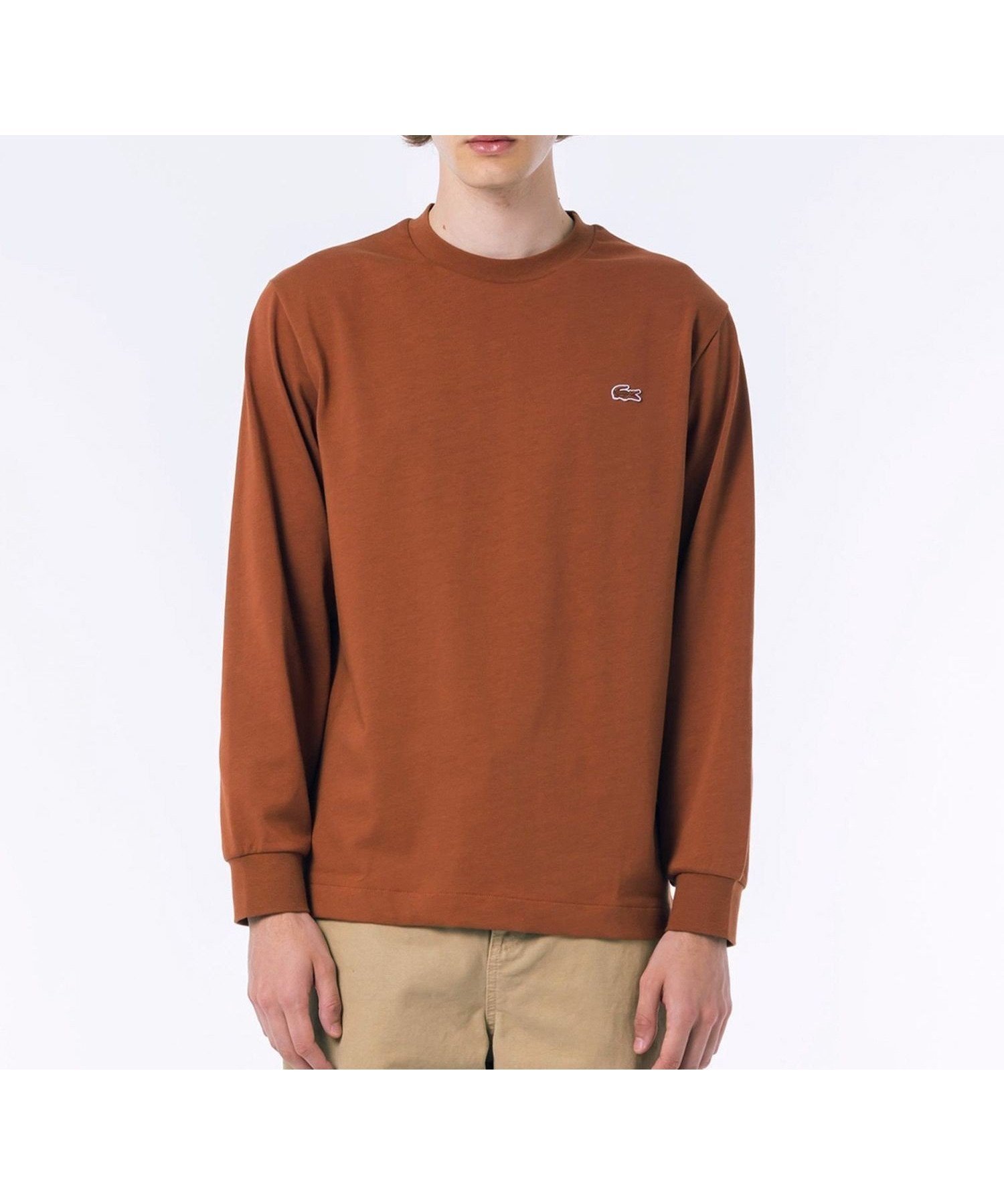 【ラコステ/LACOSTE】のベーシックロングスリーブTシャツ / 長袖Tシャツ インテリア・キッズ・メンズ・レディースファッション・服の通販 founy(ファニー) 　ファッション　Fashion　レディースファッション　Fashion for Women　トップス・カットソー　Cut & Sew Tops　シャツ・ブラウス・オフィスカジュアル　Elegant Blouses & Button-Ups　ロングTシャツ・Tシャツ　Longline T-Shirts & Tees　なめらか　Smooth, Silky Texture　スリット　Slit, Slit Detail　スリーブ　Sleeve, Long Sleeve / Short Sleeve　ベーシック　Basic, Essential　ロング　Long, Long-Length　人気　Popular, Best Seller　定番　Standard, Basic Item　長袖　Long Sleeve, Full Sleeve　ブラウン|ID: prp329100004688586 ipo3291000000034233910