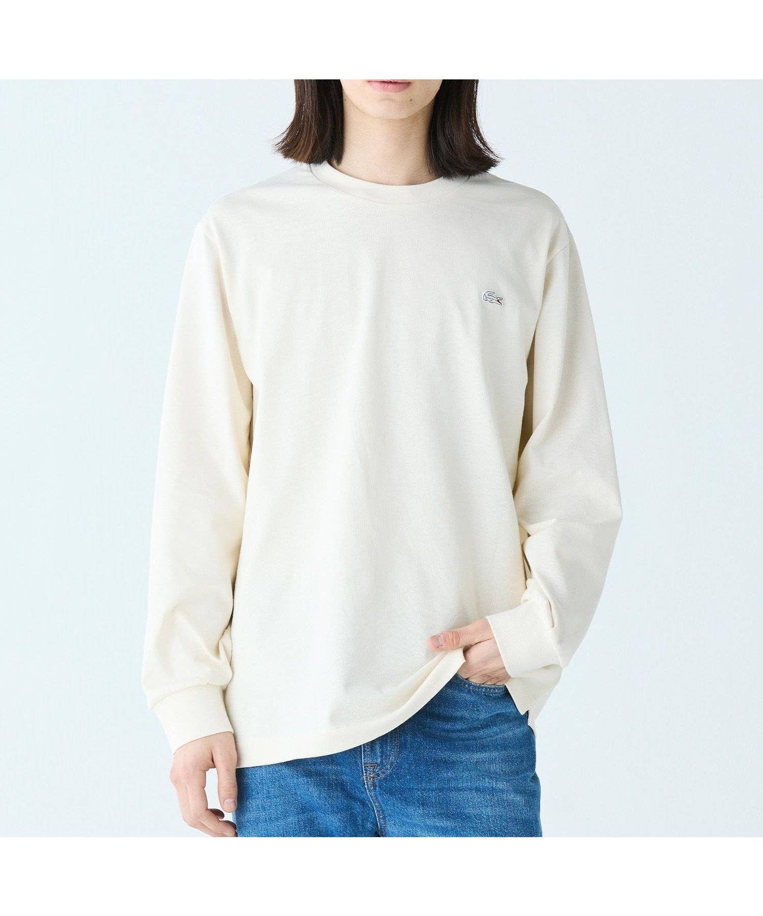 【ラコステ/LACOSTE】のベーシックロングスリーブTシャツ / 長袖Tシャツ インテリア・キッズ・メンズ・レディースファッション・服の通販 founy(ファニー) 　ファッション　Fashion　レディースファッション　Fashion for Women　トップス・カットソー　Cut & Sew Tops　シャツ・ブラウス・オフィスカジュアル　Elegant Blouses & Button-Ups　ロングTシャツ・Tシャツ　Longline T-Shirts & Tees　なめらか　Smooth, Silky Texture　スリット　Slit, Slit Detail　スリーブ　Sleeve, Long Sleeve / Short Sleeve　ベーシック　Basic, Essential　ロング　Long, Long-Length　人気　Popular, Best Seller　定番　Standard, Basic Item　長袖　Long Sleeve, Full Sleeve　オフホワイト|ID: prp329100004688586 ipo3291000000034233912