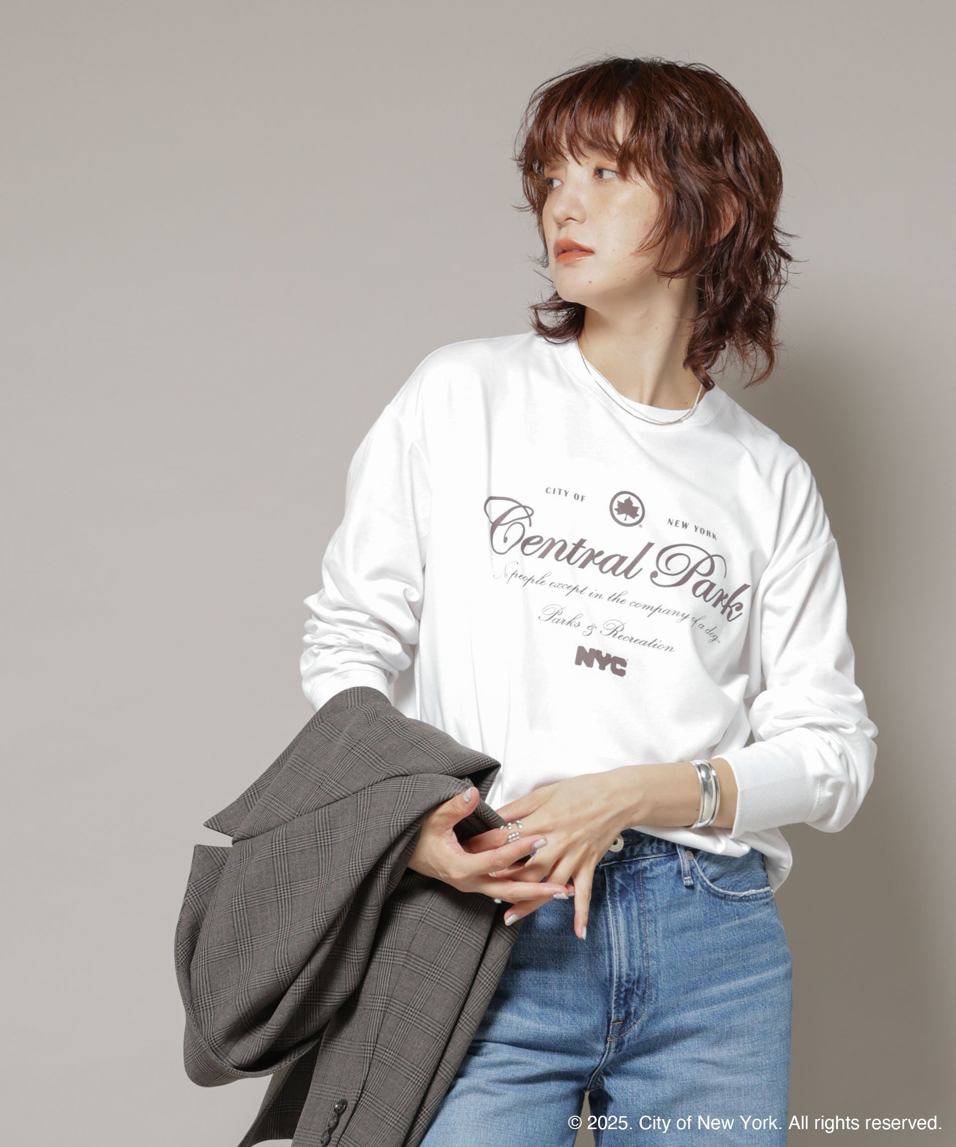 【ナノ ユニバース/nano universe】のGOOD ROCK SPEED×Anti Soaked 汗染み防止 NYC ロンT インテリア・キッズ・メンズ・レディースファッション・服の通販 founy(ファニー) 　ファッション　Fashion　レディースファッション　Fashion for Women　トップス・カットソー　Cut & Sew Tops　ロングTシャツ・Tシャツ　Longline T-Shirts & Tees　ヴィンテージ　Vintage Style　キャラクター　Character, Licensed Characters　グラフィック　Graphic, Graphic Design　コラボ　Collaboration, Collab　吸水　Absorbent, Quick-Dry　定番　Standard, Basic Item　ニューヨーク　New York, NYC Style　人気　Popular, Best Seller　プリント　Print, Printed Pattern　2025年　2025　2025-2026秋冬・A/W　Autumn/Winter 2025–26 AW25–26　ホワイト|ID: prp329100004688675 ipo3291000000033913262