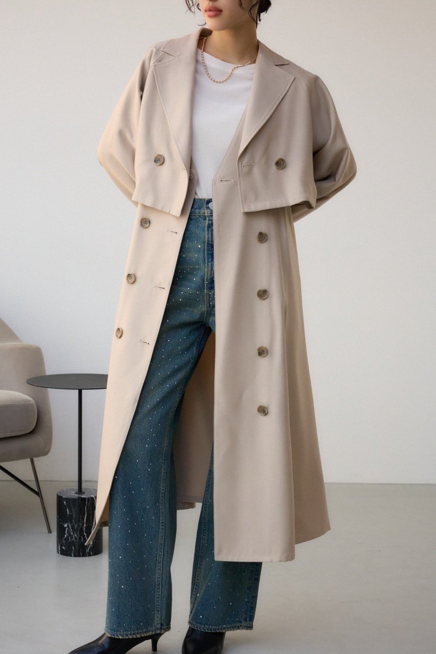 【アズール バイ マウジー/AZUL by moussy】のマルチWAYトレンチコート インテリア・キッズ・メンズ・レディースファッション・服の通販 founy(ファニー) 　ファッション　Fashion　レディースファッション　Fashion for Women　アウター　Coat / Outerwear Collection　コート・ロングコート・ピーコート　Long Coats, Peacoats & More　トレンチコート / 春秋の定番アウター　Trench Coats　デニム　Denim, Jeans Material　フレア　Flare, Flared　ベーシック　Basic, Essential　BEG|ID: prp329100004688696 ipo3291000000033861566