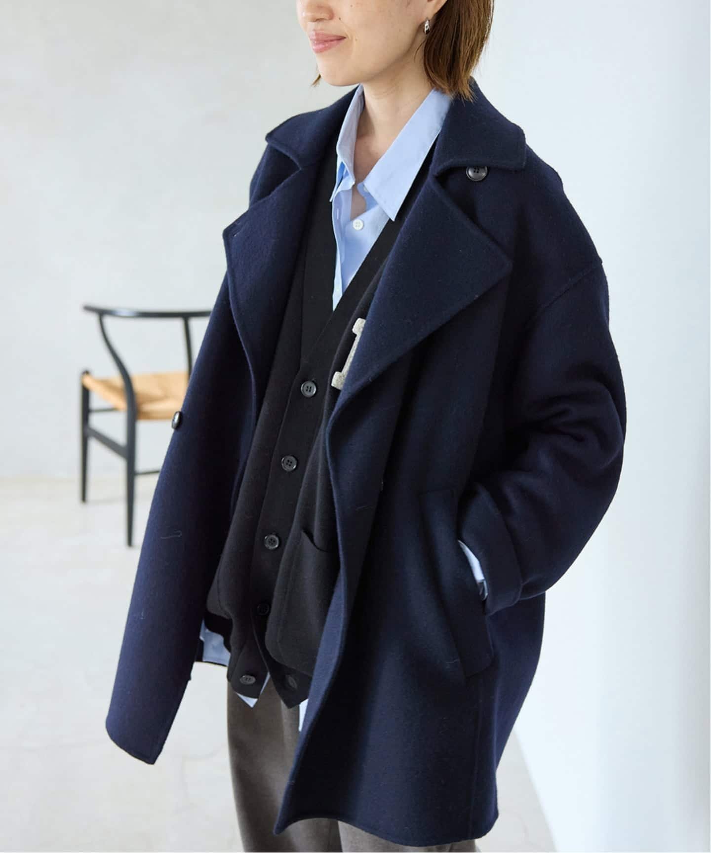 【スローブ イエナ/SLOBE IENA】のsouple wool ダブルフェイスミドルコート インテリア・キッズ・メンズ・レディースファッション・服の通販 founy(ファニー) 　ファッション　Fashion　レディースファッション　Fashion for Women　アウター　Coat / Outerwear Collection　コート・ロングコート・ピーコート　Long Coats, Peacoats & More　2025年　2025　2025-2026秋冬・A/W　Autumn/Winter 2025–26 AW25–26　ミドル　Middle Length, Mid Height　人気　Popular, Best Seller　日本製　Made In Japan　ネイビー|ID: prp329100004688746 ipo3291000000033892467