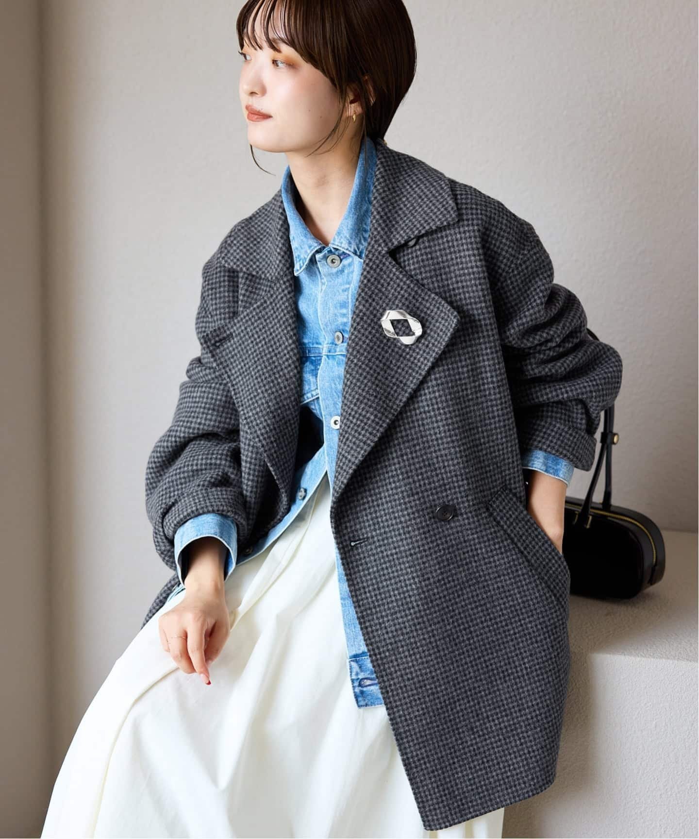 【スローブ イエナ/SLOBE IENA】のsouple wool ダブルフェイスミドルコート インテリア・キッズ・メンズ・レディースファッション・服の通販 founy(ファニー)  ファッション Fashion レディースファッション Fashion for Women アウター Coat / Outerwear Collection コート・ロングコート・ピーコート Long Coats, Peacoats & More インナー Innerwear 春 Spring ジャケット Jacket, Outerwear ストール Stole, Wrap ダウン Down, Puffer ダブル Double, Double-Breasted デニム Denim, Jeans Material 人気 Popular, Best Seller ミドル Middle Length, Mid Height ロング Long, Long-Length 冬 Winter / This Winter 日本製 Made In Japan エレガント 上品 Elegant 2025年 2025 2025-2026秋冬・A/W Autumn/Winter 2025–26 AW25–26 グレー|ID: prp329100004688746 ipo3291000000034238477