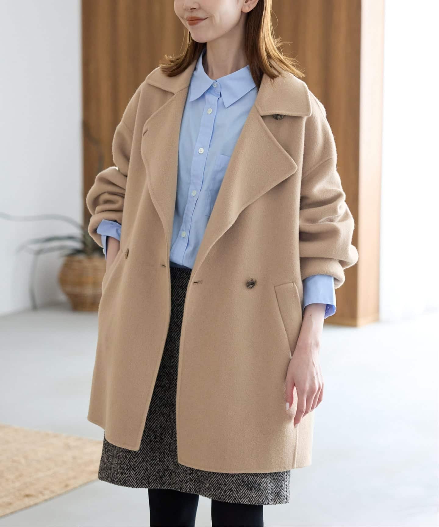 【スローブ イエナ/SLOBE IENA】のsouple wool ダブルフェイスミドルコート インテリア・キッズ・メンズ・レディースファッション・服の通販 founy(ファニー)  ファッション Fashion レディースファッション Fashion for Women アウター Coat / Outerwear Collection コート・ロングコート・ピーコート Long Coats, Peacoats & More インナー Innerwear 春 Spring ジャケット Jacket, Outerwear ストール Stole, Wrap ダウン Down, Puffer ダブル Double, Double-Breasted デニム Denim, Jeans Material 人気 Popular, Best Seller ミドル Middle Length, Mid Height ロング Long, Long-Length 冬 Winter / This Winter 日本製 Made In Japan エレガント 上品 Elegant 2025年 2025 2025-2026秋冬・A/W Autumn/Winter 2025–26 AW25–26 キャメル|ID: prp329100004688746 ipo3291000000034238478