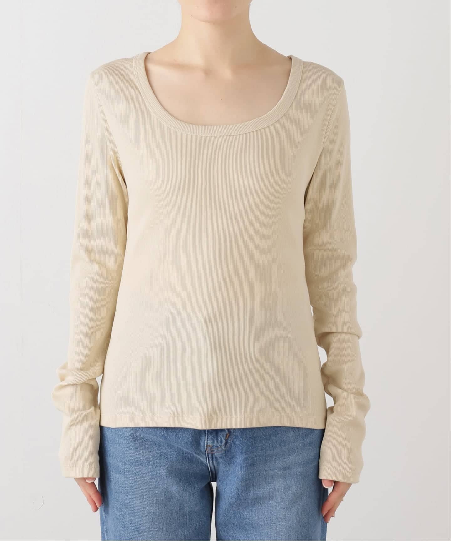 【スローブ イエナ/SLOBE IENA】の《WEB・一部店舗限定カラー有り/追加2》SAWAHOCO パーフェクトカットソー インテリア・キッズ・メンズ・レディースファッション・服の通販 founy(ファニー) 　ファッション　Fashion　レディースファッション　Fashion for Women　トップス・カットソー　Cut & Sew Tops　カットソー・ベーシックTシャツ　Cut-and-Sewn Tops / Stretch Tees & Basics　インナー　Innerwear　カッティング　Cutting Detail　ジャケット　Jacket, Outerwear　スクエア　Square, Square Shape　デコルテ　Décolleté, Neckline　エレガント 上品　Elegant　2025年　2025　2025春夏・S/S　Spring/Summer 2025 SS25　ベージュ A|ID: prp329100004688757 ipo3291000000033960909
