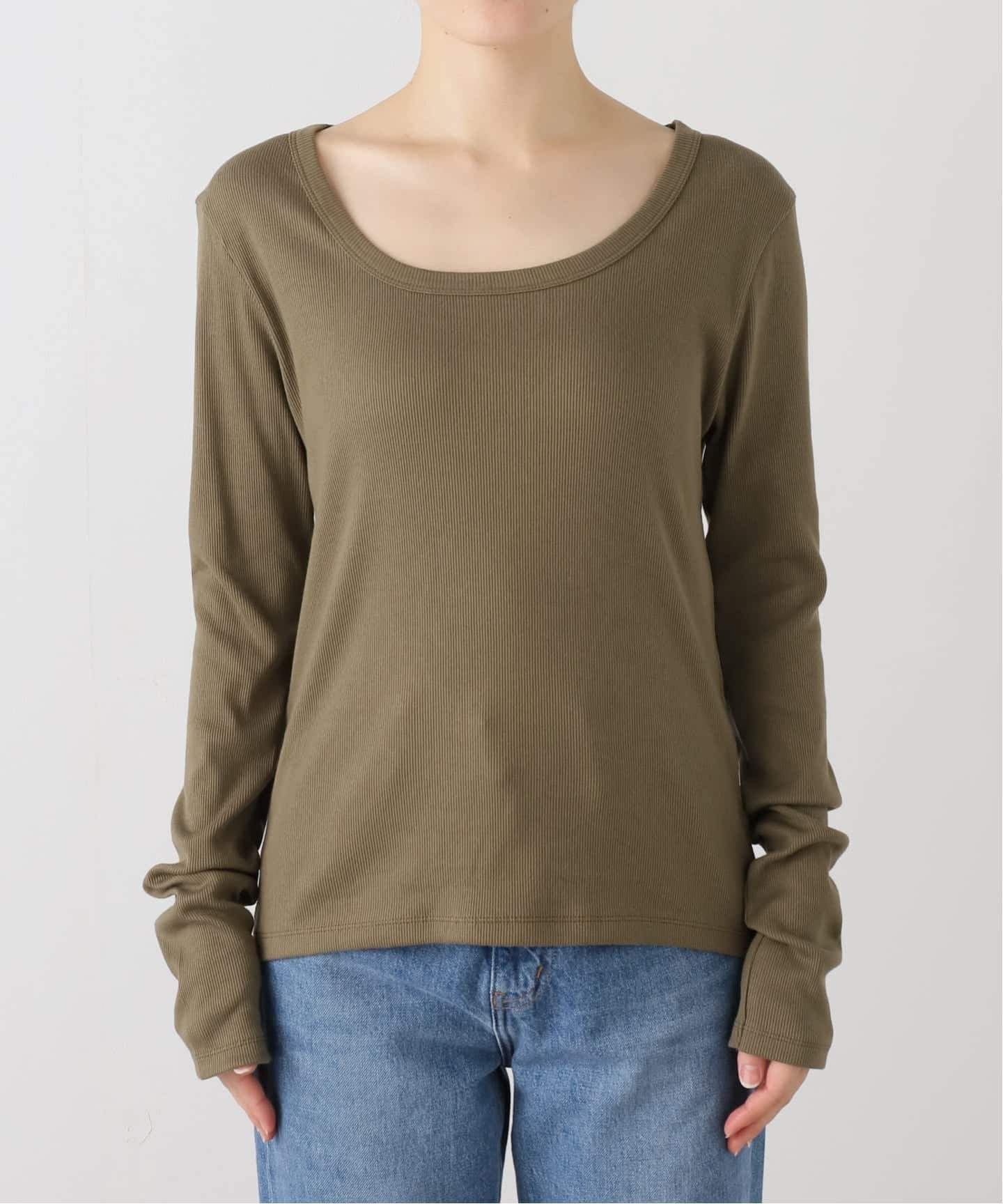 【スローブ イエナ/SLOBE IENA】の《WEB・一部店舗限定カラー有り/追加2》SAWAHOCO パーフェクトカットソー インテリア・キッズ・メンズ・レディースファッション・服の通販 founy(ファニー) 　ファッション　Fashion　レディースファッション　Fashion for Women　トップス・カットソー　Cut & Sew Tops　カットソー・ベーシックTシャツ　Cut-and-Sewn Tops / Stretch Tees & Basics　インナー　Innerwear　カッティング　Cutting Detail　ジャケット　Jacket, Outerwear　スクエア　Square, Square Shape　デコルテ　Décolleté, Neckline　エレガント 上品　Elegant　2025年　2025　2025春夏・S/S　Spring/Summer 2025 SS25　カーキ|ID: prp329100004688757 ipo3291000000033960910