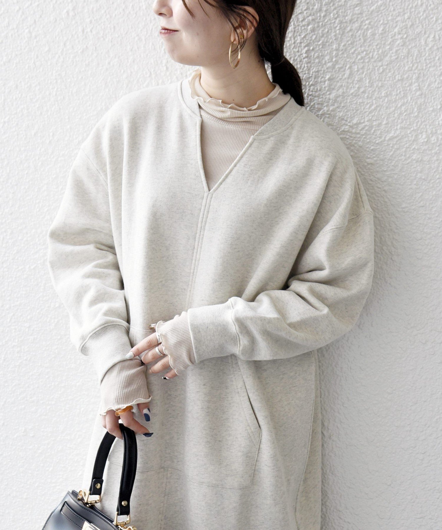 【シップス フォー ウィメン/SHIPS】の【WEB限定】SHIPS any USA コットン 裏起毛 ポケット スウェット ワンピース インテリア・キッズ・メンズ・レディースファッション・服の通販 founy(ファニー) 　ファッション　Fashion　レディースファッション　Fashion for Women　ワンピース　Dresses　インナー　Innerwear　洗える　Machine Washable　スウェット / スエット　Sweatshirt, Sweatwear　タートルネック　Turtleneck, High Neck　フロント　Front, Front Design　ポケット　Pocket, Pocket Detail　ラウンド　Round, Round Neck　おすすめ　Recommended / Our Picks　2025年　2025　2025-2026秋冬・A/W　Autumn/Winter 2025–26 AW25–26　ナチュラル|ID: prp329100004688759 ipo3291000000034819269