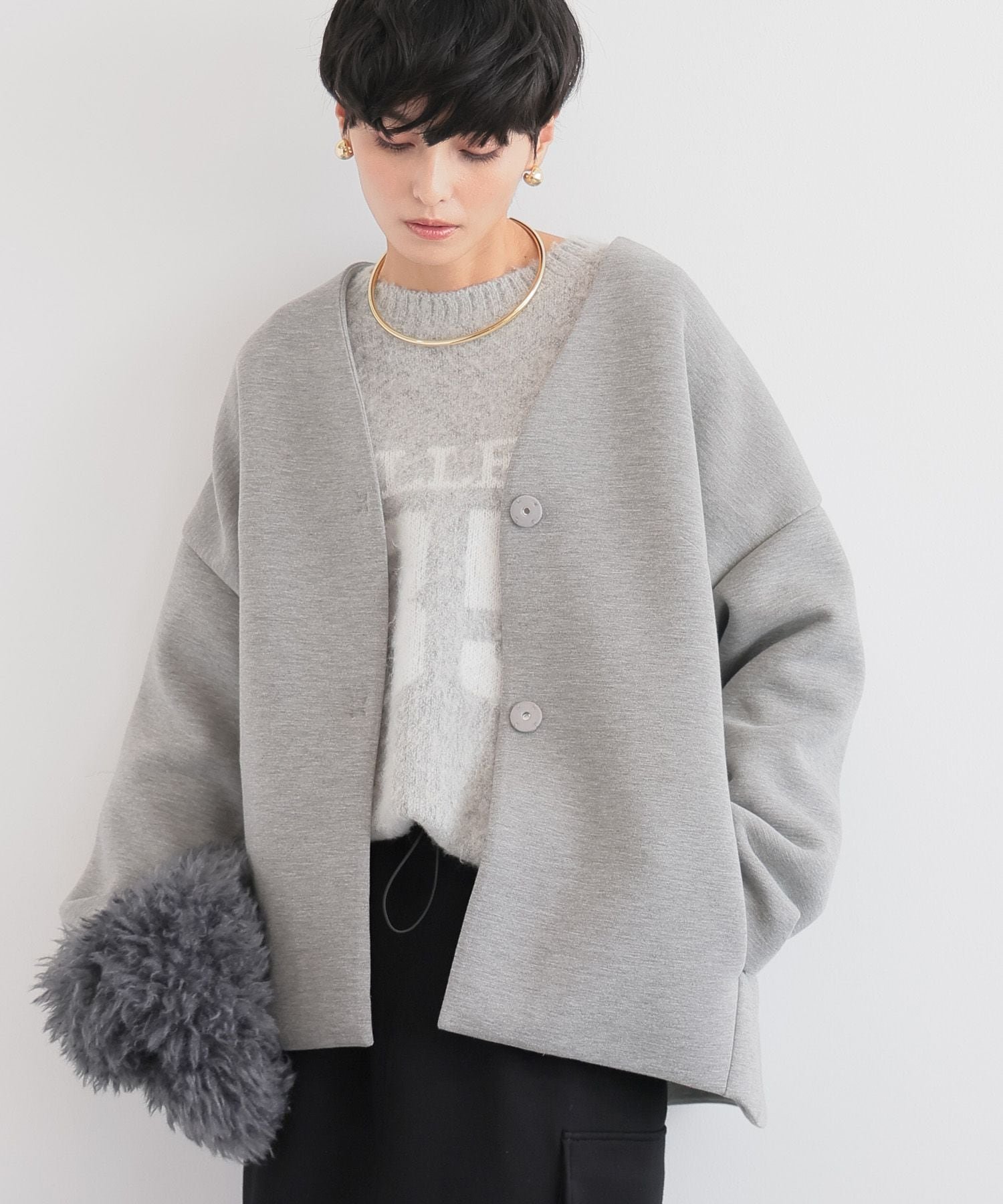 【バンヤードストーム/BARNYARDSTORM】のダンボールジャケット【WEB限定】 インテリア・キッズ・メンズ・レディースファッション・服の通販 founy(ファニー) ファッション Fashion レディースファッション Fashion for Women アウター Coat / Outerwear Collection レディースジャケット・軽アウター Jackets おすすめ Recommended / Our Picks インナー Innerwear シンプル Simple, Minimal ジャケット Jacket, Outerwear スタイリッシュ Stylish, Fashionable タートルネック Turtleneck, High Neck デニム Denim, Jeans Material ボーダー Border, Stripe リラックス Relax, Relaxed Fit グレー15|ID: prp329100004688834 ipo3291000000034509011