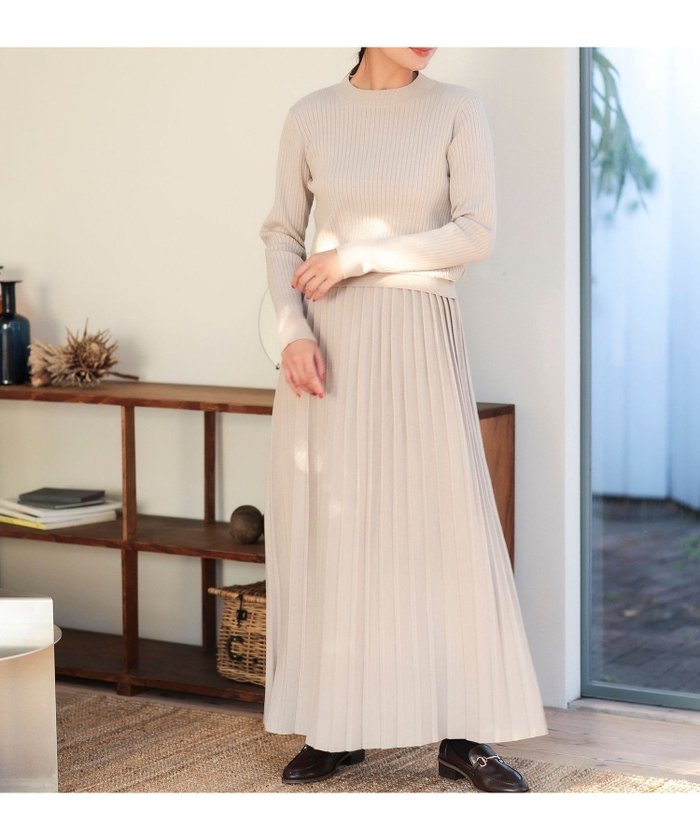 【ビームス ウイメン/BEAMS】のリブニット スカートセットアップ(S~M・セットアイテム) インテリア・キッズ・メンズ・レディースファッション・服の通販 founy(ファニー) https://founy.com/ ファッション Fashion レディースファッション Fashion for Women セットアップ Matching Sets スカート・ミニ/ミディ/マキシ Skirts / Mini, Midi & Maxi Skirts シンプル Simple, Minimal セットアップ Set-Up, Coordinated Outfit ハイネック High Neck, Mock Neck フィット Fit, Slim Fit プリーツ Pleats, Pleated ベーシック Basic, Essential リブニット Rib Knit, Ribbed Knit ワイドリブ Wide Rib, Wide Ribbed Knit エレガント 上品 Elegant |ID: prp329100004688849 ipo3291000000034520193