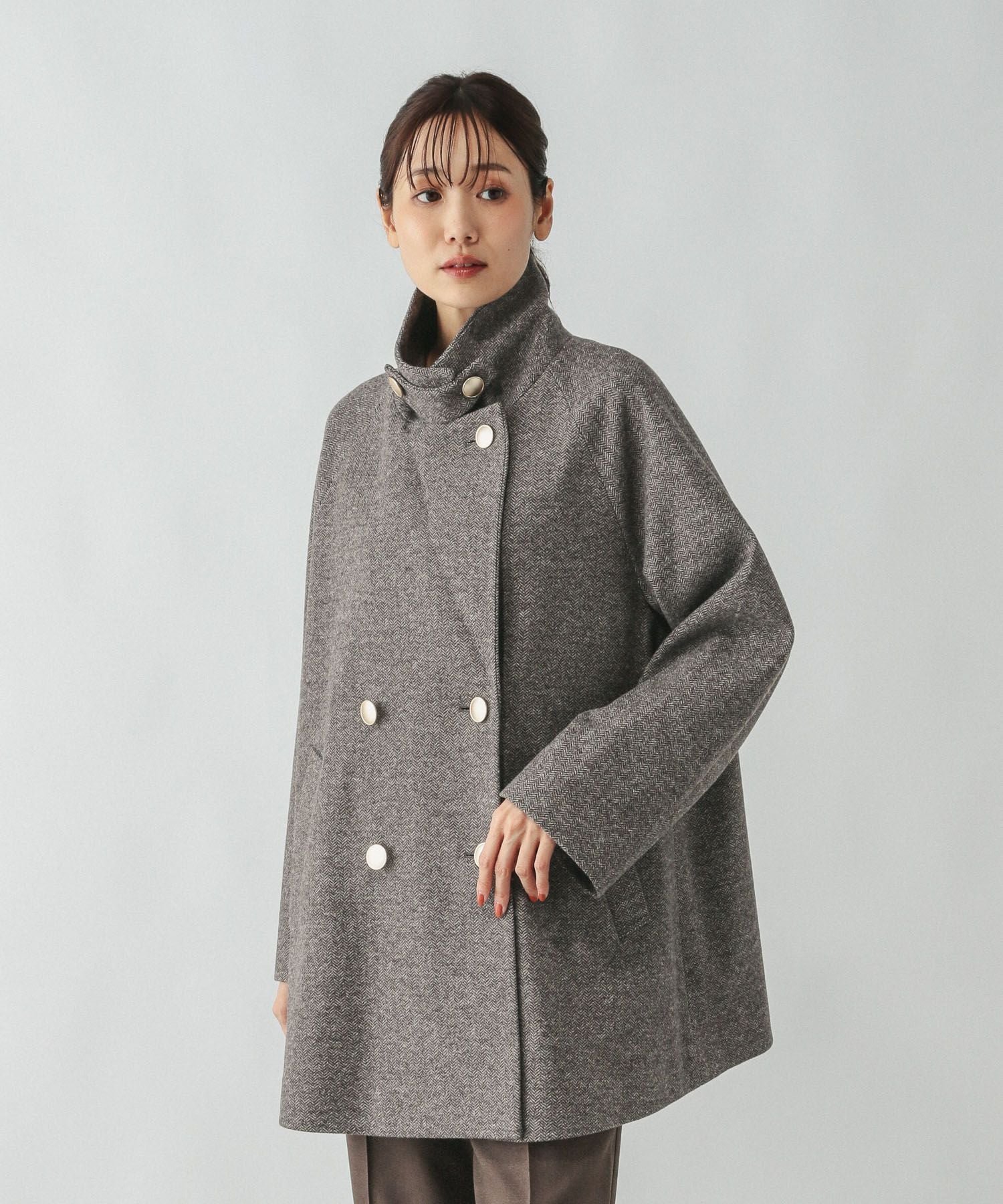 【グローバルワーク/GLOBAL WORK】の軽やかストレッチ襟2WAYミドルコート/499658 人気、トレンドファッション・服の通販 founy(ファニー) 　ファッション　Fashion　レディースファッション　Fashion for Women　アウター　Coat / Outerwear Collection　コート・ロングコート・ピーコート　Long Coats, Peacoats & More　クラシック　Classic, Timeless Style　軽量　Lightweight, Ultra Light　スタンド　Stand Collar, Upright Stand　ストレッチ　Stretch, Stretchy Fabric　チェック　Check, Plaid, Tartan　デニム　Denim, Jeans Material　トレンド　Trend, Trending Now　人気　Popular, Best Seller　パターン　Pattern, Design Print　ミドル　Middle Length, Mid Height　ロング　Long, Long-Length　おすすめ　Recommended / Our Picks　エレガント 上品　Elegant　 other-1|ID: prp329100004688865 ipo3291000000033862985