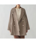 【グローバルワーク/GLOBAL WORK】の軽やかストレッチ襟2WAYミドルコート/499658 ブラウンミニヘリンボーン57|ID:prp329100004688865