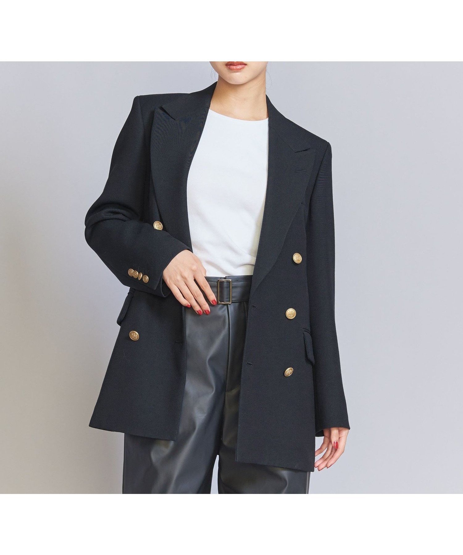 【ユナイテッドアローズ/UNITED ARROWS】の毛ブレンド ダブル ジャケット 人気、トレンドファッション・服の通販 founy(ファニー) 　ファッション　Fashion　レディースファッション　Fashion for Women　アウター　Coat / Outerwear Collection　レディースジャケット・軽アウター　Jackets　おすすめ　Recommended / Our Picks　オケージョン　Occasion Wear　ジャケット　Jacket, Outerwear　セットアップ　Set-Up, Coordinated Outfit　ダブル　Double, Double-Breasted　デニム　Denim, Jeans Material　バランス　Balance, Style Balance　フェミニン　Feminine, Girly　フォーマル　Formal, Dressy　ポケット　Pocket, Pocket Detail　マニッシュ　Mannish, Boyish　ロング　Long, Long-Length　ビジネス 仕事 通勤　Business / Work / Commuting　定番　Standard, Basic Item　春　Spring　A/W・秋冬　Autumn/Winter　 other-1|ID: prp329100004688918 ipo3291000000033863540