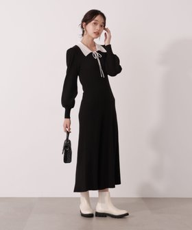 【プロポーション ボディドレッシング/PROPORTION BODY DRESSING】のリボン衿付きニットワンピース 人気、トレンドファッション・服の通販 founy(ファニー) ファッション Fashion レディースファッション Fashion for Women ワンピース Dresses ニットワンピース Knit Dresses トレンド Trend, Trending Now フィット Fit, Slim Fit リボン Ribbon, Bow |ID:prp329100004688962