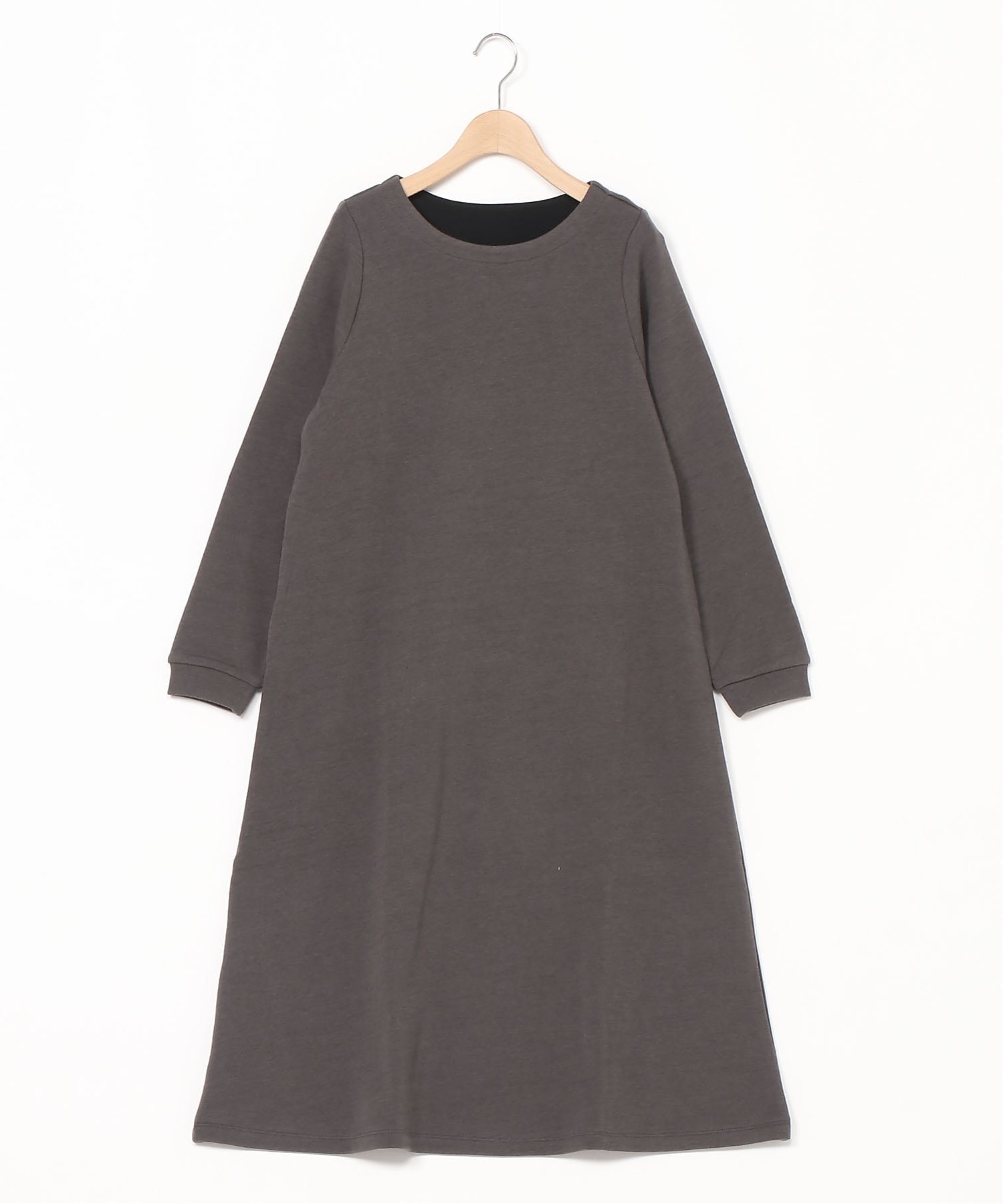 【キッドブルー/KID BLUE】の25裏毛ココウール 長袖ワンピース インテリア・キッズ・メンズ・レディースファッション・服の通販 founy(ファニー) 　ファッション　Fashion　レディースファッション　Fashion for Women　ワンピース　Dresses　シンプル　Simple, Minimal　ベーシック　Basic, Essential　ヨーク　Yoke, Yoke Design　リラックス　Relax, Relaxed Fit　人気　Popular, Best Seller　A/W・秋冬　Autumn/Winter　長袖　Long Sleeve, Full Sleeve　チャコール|ID: prp329100004688981 ipo3291000000033991201