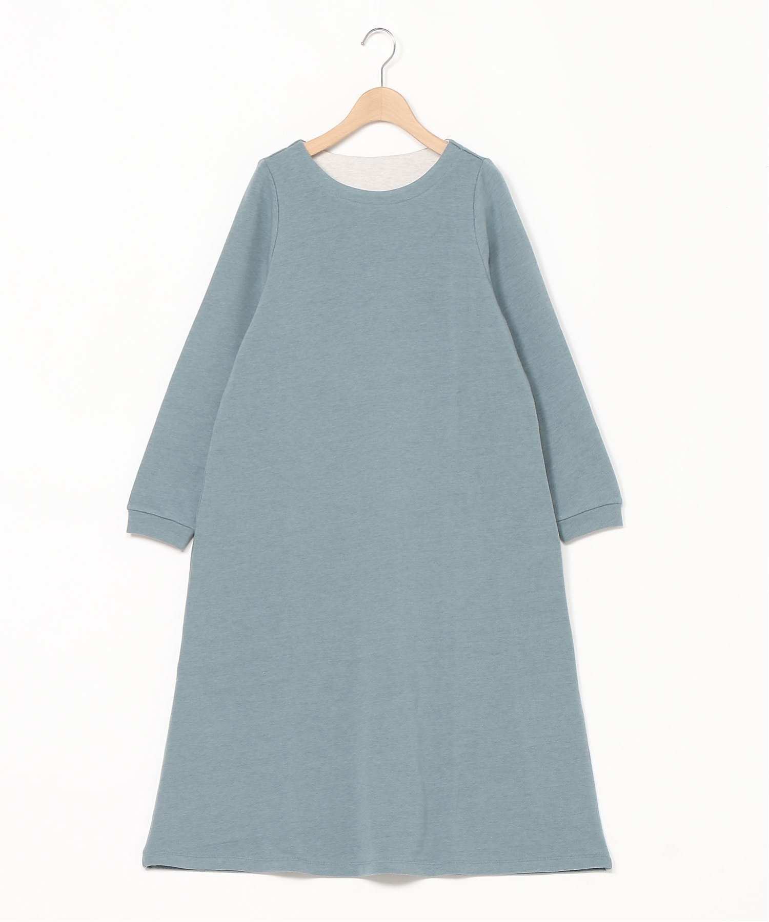 【キッドブルー/KID BLUE】の25裏毛ココウール 長袖ワンピース インテリア・キッズ・メンズ・レディースファッション・服の通販 founy(ファニー) 　ファッション　Fashion　レディースファッション　Fashion for Women　ワンピース　Dresses　シンプル　Simple, Minimal　ベーシック　Basic, Essential　ヨーク　Yoke, Yoke Design　リラックス　Relax, Relaxed Fit　人気　Popular, Best Seller　A/W・秋冬　Autumn/Winter　長袖　Long Sleeve, Full Sleeve　ユーカリ|ID: prp329100004688981 ipo3291000000033991203
