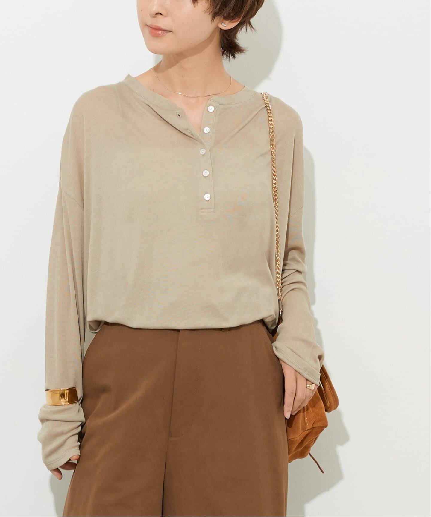 【ジャーナルスタンダード レリューム/JOURNAL STANDARD relume】のシアーヘンリープルオーバー インテリア・キッズ・メンズ・レディースファッション・服の通販 founy(ファニー) 　ファッション　Fashion　レディースファッション　Fashion for Women　トップス・カットソー　Cut & Sew Tops　カジュアルプルオーバー・ニットトップス　Pullovers & Knit Tops / Casual Pullovers　2025年　2025　2025-2026秋冬・A/W　Autumn/Winter 2025–26 AW25–26　インナー　Innerwear　シアー　Sheer, See-Through　ロング　Long, Long-Length　ベージュ|ID: prp329100004689218 ipo3291000000033866024