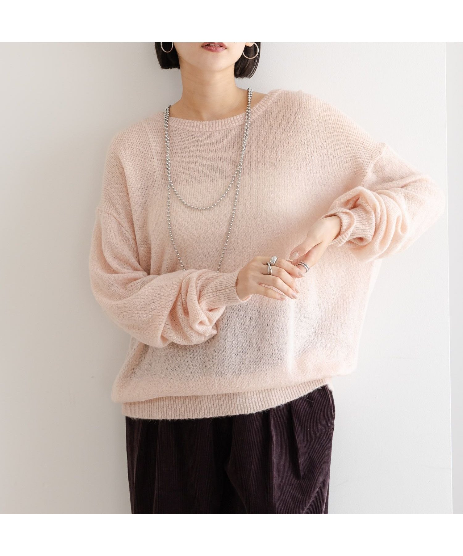 【ローリーズファーム/LOWRYS FARM】のシアーモヘアライクプルオーバーLS インテリア・キッズ・メンズ・レディースファッション・服の通販 founy(ファニー) 　ファッション　Fashion　レディースファッション　Fashion for Women　トップス・カットソー　Cut & Sew Tops　カジュアルプルオーバー・ニットトップス　Pullovers & Knit Tops / Casual Pullovers　おすすめ　Recommended / Our Picks　キャミソール　Camisole, Spaghetti Strap Top　シンプル　Simple, Minimal　ピンク|ID: prp329100004689911 ipo3291000000033870360