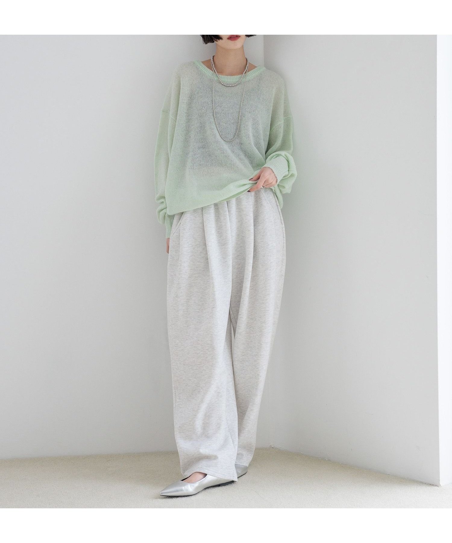 【ローリーズファーム/LOWRYS FARM】のシアーモヘアライクプルオーバーLS インテリア・キッズ・メンズ・レディースファッション・服の通販 founy(ファニー) 　ファッション　Fashion　レディースファッション　Fashion for Women　トップス・カットソー　Cut & Sew Tops　カジュアルプルオーバー・ニットトップス　Pullovers & Knit Tops / Casual Pullovers　おすすめ　Recommended / Our Picks　キャミソール　Camisole, Spaghetti Strap Top　シンプル　Simple, Minimal　グリーン|ID: prp329100004689911 ipo3291000000033870363