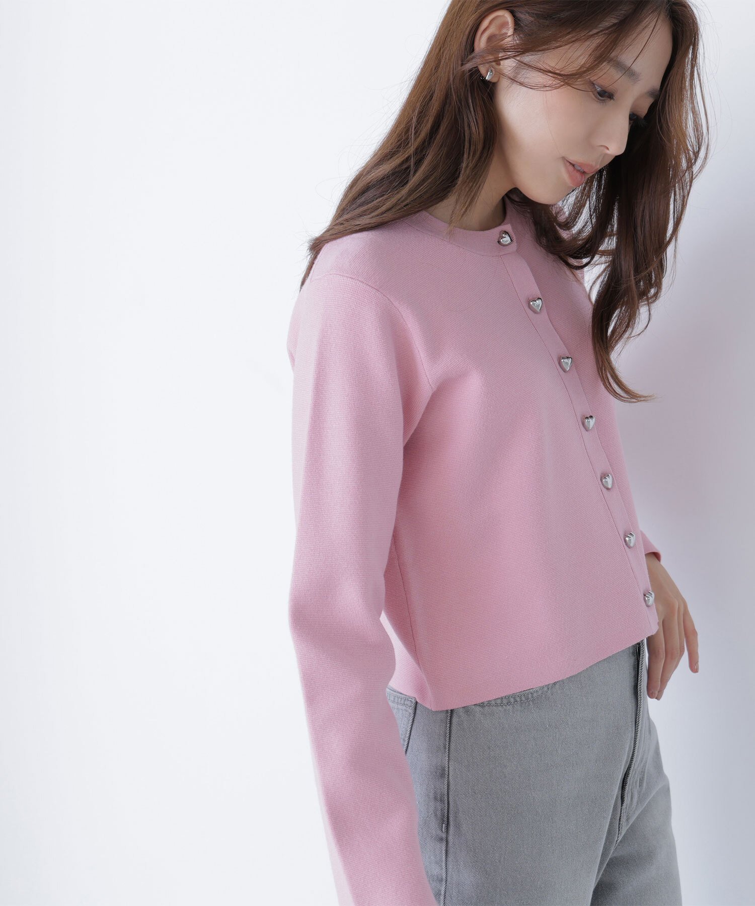 【ナチュラル ビューティー ベーシック/NATURAL BEAUTY BASIC】のハートボタンニットジャケット インテリア・キッズ・メンズ・レディースファッション・服の通販 founy(ファニー) 　ファッション　Fashion　レディースファッション　Fashion for Women　アウター　Coat / Outerwear Collection　レディースジャケット・軽アウター　Jackets　カーディガン　Cardigan, Knitwear　ジャケット　Jacket, Outerwear　トレンド　Trend, Trending Now　フロント　Front, Front Design　ミラノリブ　Milano Rib, Milano Stitch　メタル　Metal, Metal Parts　ピンク1|ID: prp329100004690103 ipo3291000000034603231