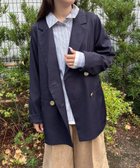 【レトロガール/RETRO GIRL】のダブルテーラーJK 人気、トレンドファッション・服の通販 founy(ファニー) ファッション Fashion レディースファッション Fashion for Women ジャケット Jacket, Outerwear ストライプ Stripe, Striped Pattern ダブル Double, Double-Breasted デニム Denim, Jeans Material トレンド Trend, Trending Now ベーシック Basic, Essential エレガント 上品 Elegant 無地 Plain, Solid Color 秋 Autumn thumbnail ダークブルー|ID: prp329100004690107 ipo3291000000033870966