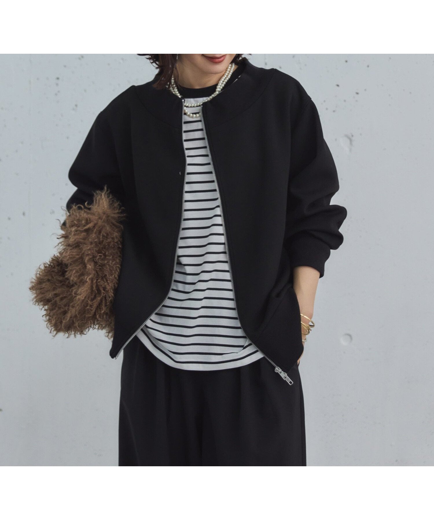 【ドゥ アルシーヴ/Doux archives】の4WAYボンディングオフショルプルオーバー インテリア・キッズ・メンズ・レディースファッション・服の通販 founy(ファニー) ファッション Fashion レディースファッション Fashion for Women トップス・カットソー Cut & Sew Tops カジュアルプルオーバー・ニットトップス Pullovers & Knit Tops / Casual Pullovers スリット Slit, Slit Detail 人気 Popular, Best Seller ボンディング Bonding, Bonded Fabric ポケット Pocket, Pocket Detail 羽織 Haori, Light Jacket BLACK|ID: prp329100004690252 ipo3291000000034531211