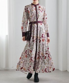 【ラナン/Ranan】の配色ボタニカルシャツワンピース 人気、トレンドファッション・服の通販 founy(ファニー) ファッション Fashion レディースファッション Fashion for Women ワンピース Dresses シャツワンピース / 1枚で着映えコーデ Shirt Dresses プリント Print, Printed Pattern ポケット Pocket, Pocket Detail エレガント 上品 Elegant |ID:prp329100004690287