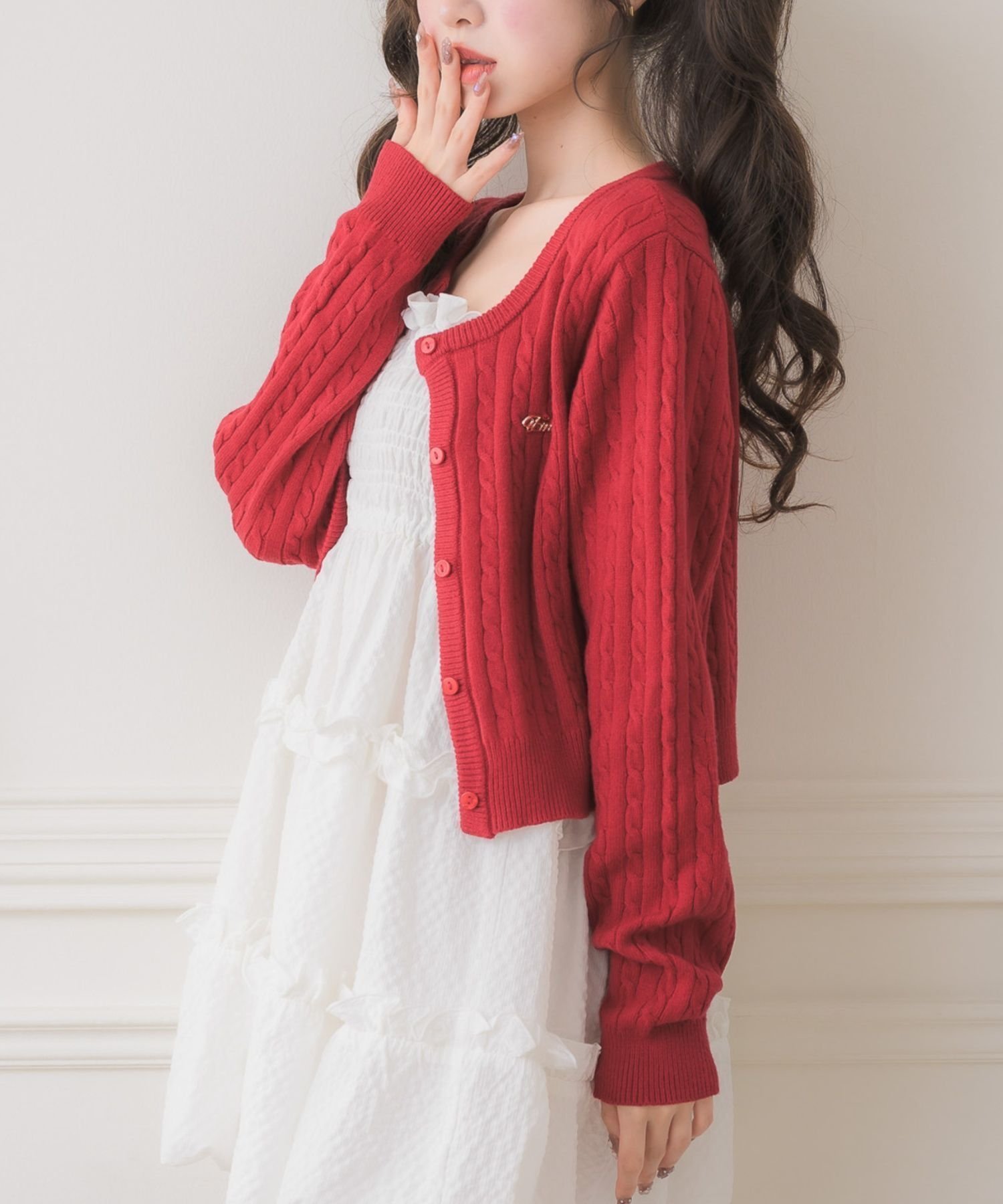 【レトロガール/RETRO GIRL】のケーブルNTカーデ インテリア・キッズ・メンズ・レディースファッション・服の通販 founy(ファニー) 　ファッション　Fashion　レディースファッション　Fashion for Women　おすすめ　Recommended / Our Picks　インナー　Innerwear　カーディガン　Cardigan, Knitwear　フレア　Flare, Flared　プリーツ　Pleats, Pleated　プレート　Plate, Dish　ボトム　Bottoms, Lower Wear　定番　Standard, Basic Item　羽織　Haori, Light Jacket　レッド|ID: prp329100004690346 ipo3291000000033872500