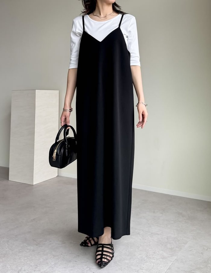 【リエディ/Re:EDIT】のジョーゼットポンチロングキャミワンピース インテリア・キッズ・メンズ・レディースファッション・服の通販 founy(ファニー) https://founy.com/ ファッション Fashion レディースファッション Fashion for Women ワンピース Dresses キャミソールワンピース Camisole Dresses インナー Innerwear 春 Spring カットソー Cut and Sewn Top キャミワンピース Cami Dress, Slip Dress コンパクト Compact, Small Size シンプル Simple, Minimal ジョーゼット Georgette, Semi-Sheer Fabric ストレッチ Stretch, Stretchy Fabric スリット Slit, Slit Detail ドレープ Drape, Draping Fabric 定番 Standard, Basic Item バランス Balance, Style Balance フェミニン Feminine, Girly ラップ Wrap, Wrap Design リブニット Rib Knit, Ribbed Knit ロング Long, Long-Length 楽ちん Easy Fit, Comfortable A/W・秋冬 Autumn/Winter S/S・春夏 SS, Spring/Summer, Warm Season 夏 Summer |ID: prp329100004690376 ipo3291000000034928877