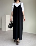 【リエディ/Re:EDIT】のジョーゼットポンチロングキャミワンピース ブラック|ID: prp329100004690376 ipo3291000000034928878