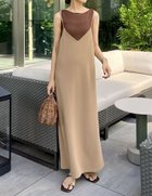 【リエディ/Re:EDIT】のジョーゼットポンチロングキャミワンピース ベージュ|ID: prp329100004690376 ipo3291000000034928881