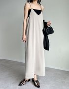 【リエディ/Re:EDIT】のジョーゼットポンチロングキャミワンピース アイボリーベージュ|ID: prp329100004690376 ipo3291000000034928885