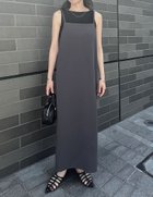 【リエディ/Re:EDIT】のジョーゼットポンチロングキャミワンピース ベアチャコールグレー|ID: prp329100004690376 ipo3291000000034928890