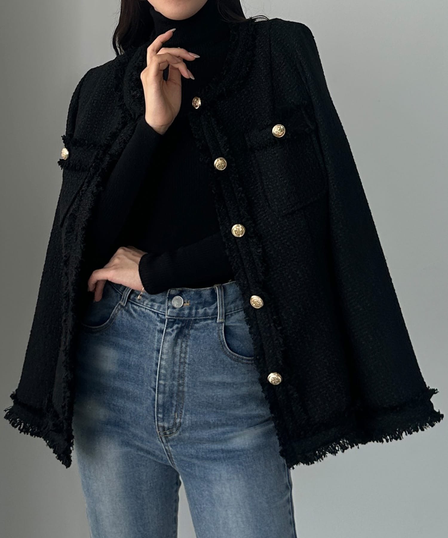 【ジュノア/JUNOAH】のLouere ウエストシェイプラメツイードジャケット インテリア・キッズ・メンズ・レディースファッション・服の通販 founy(ファニー) 　ファッション　Fashion　レディースファッション　Fashion for Women　アウター　Coat / Outerwear Collection　レディースジャケット・軽アウター　Jackets　ブラック|ID: prp329100004690382 ipo3291000000033872698