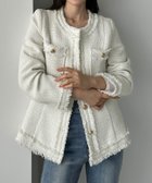【ジュノア/JUNOAH】のLouere ウエストシェイプラメツイードジャケット 人気、トレンドファッション・服の通販 founy(ファニー) ファッション Fashion レディースファッション Fashion for Women アウター Coat / Outerwear Collection レディースジャケット・軽アウター Jackets thumbnail ホワイト|ID: prp329100004690382 ipo3291000000033872699