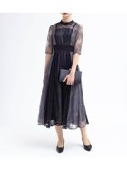 【ヴァン/Vin】のバイカラー刺繍レースドレス チャコールグレー|ID: prp329100004690402 ipo3291000000033872808