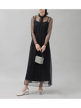 【ラシュッド/LASUD】のラインストーンチュールボウタイドレス 人気、トレンドファッション・服の通販 founy(ファニー) ファッション Fashion レディースファッション Fashion for Women ワンピース Dresses フォーマル・パーティードレス・結婚式用ドレス Elegant & Casual Dresses ストーン Stone, Gem-Like ハイネック High Neck, Mock Neck |ID:prp329100004690405
