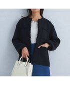 【ユナイテッドアローズ/UNITED ARROWS】のsize SHORTあり ミックスツイードライク ポケット ノーカラー ジャケット NAVY|ID: prp329100004690416 ipo3291000000034500486