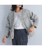 【ユナイテッドアローズ/UNITED ARROWS】のsize SHORTあり ミックスツイードライク ポケット ノーカラー ジャケット COBALT|ID: prp329100004690416 ipo3291000000034500488