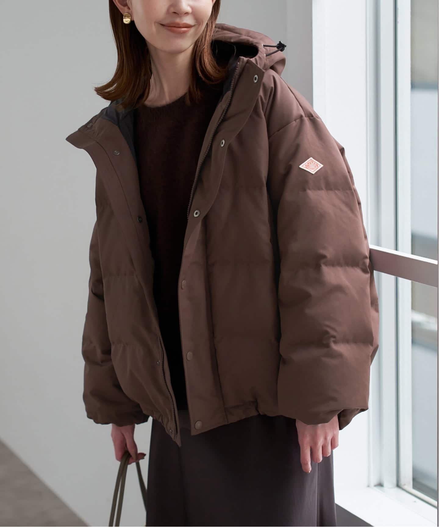 【スローブ イエナ/SLOBE IENA】のDANTON/ダントン POLYESTER DOWN DT-A0008 インテリア・キッズ・メンズ・レディースファッション・服の通販 founy(ファニー) 　ファッション　Fashion　レディースファッション　Fashion for Women　ショート　Short, Short Length　ジャケット　Jacket, Outerwear　スマート　Smart, Elegant　ダウン　Down, Puffer　ドローコード　Drawcord, Drawstring Cord　フランス　France, French　ブルゾン　Blouson, Bomber Jacket　ブラウン|ID: prp329100004690442 ipo3291000000034184079