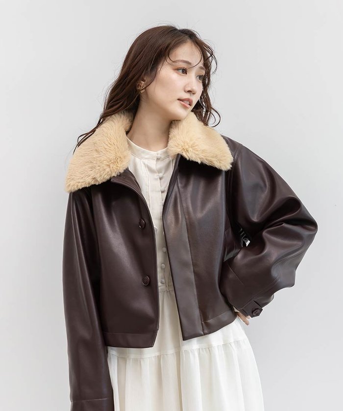 【ランダ/RANDA】の2WAY ファー襟付きフェイクレザージャケット インテリア・キッズ・メンズ・レディースファッション・服の通販 founy(ファニー) https://founy.com/ ファッション Fashion レディースファッション Fashion for Women アウター Coat / Outerwear Collection レディースジャケット・軽アウター Jackets クール Cool, Chic ショート Short, Short Length シンプル Simple, Minimal フェイクファー Faux Fur, Imitation Fur フェイクレザー Faux Leather, PU Leather ロング Long, Long-Length A/W・秋冬 Autumn/Winter 防寒 Cold Protection, Winter-Ready |ID: prp329100004690457 ipo3291000000033873036