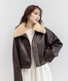 【ランダ/RANDA】の2WAY ファー襟付きフェイクレザージャケット BROWN|ID: prp329100004690457 ipo3291000000033873037