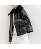 【ランダ/RANDA】の2WAY ファー襟付きフェイクレザージャケット BLACK|ID: prp329100004690457 ipo3291000000033873038