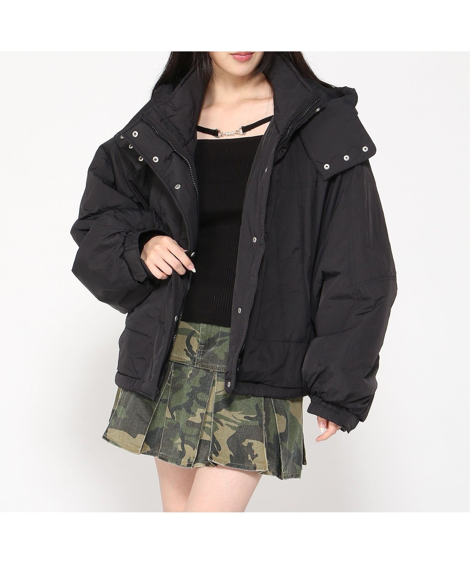 【イング/INGNI】のINGNI/ショート丈モンスターパフィブルゾン インテリア・キッズ・メンズ・レディースファッション・服の通販 founy(ファニー) 　ファッション　Fashion　レディースファッション　Fashion for Women　アウター　Coat / Outerwear Collection　ブルゾンジャケット・スポーティアウター　Blouson Jackets　ショート　Short, Short Length　クロ|ID: prp329100004690475 ipo3291000000033873129