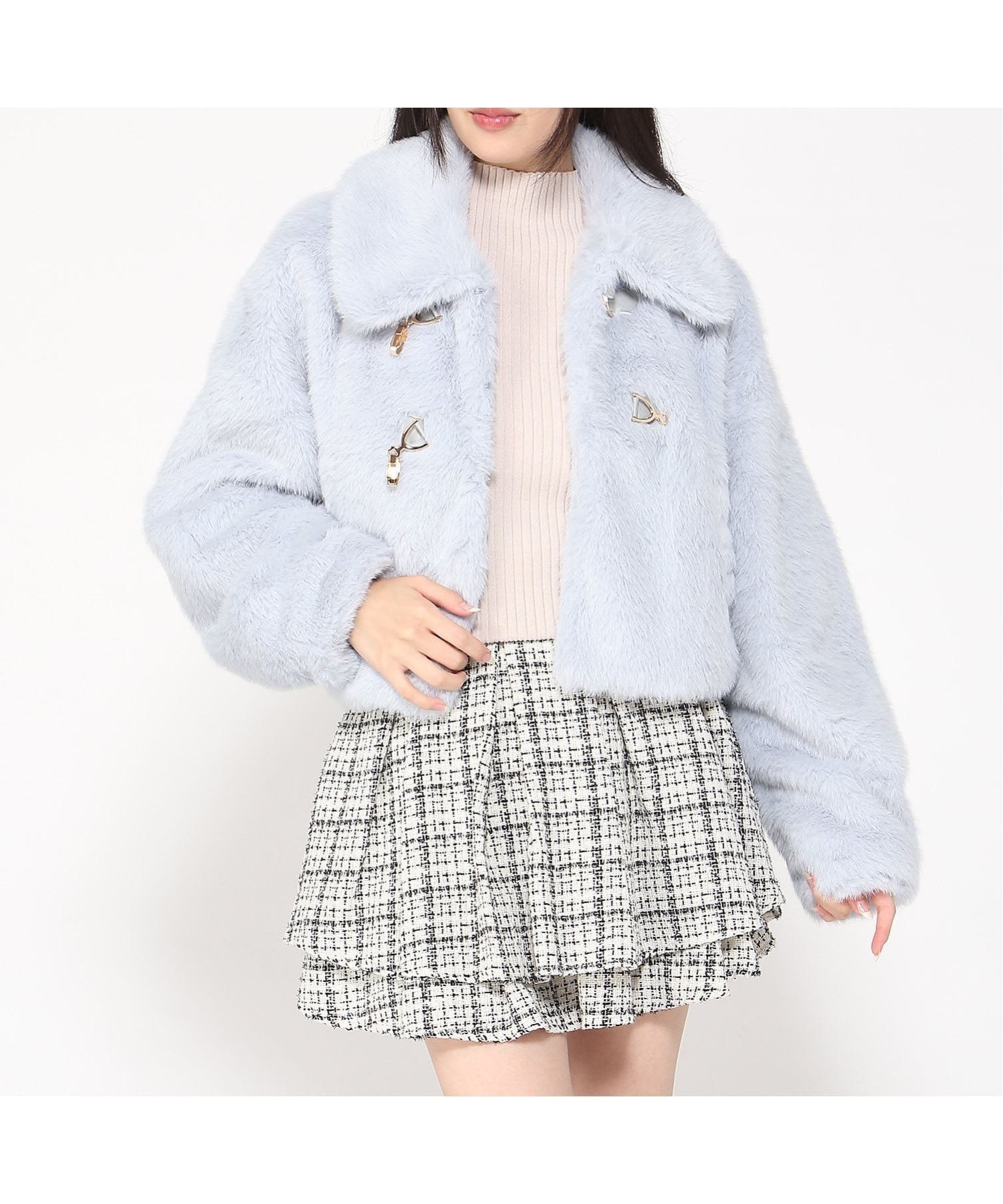 【イング/INGNI】のINGNI/BIT付エコファーJK インテリア・キッズ・メンズ・レディースファッション・服の通販 founy(ファニー) 　ファッション　Fashion　レディースファッション　Fashion for Women　ライトブルー|ID: prp329100004690476 ipo3291000000033873140